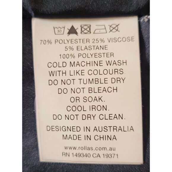 Rollas Horizon Check Flannel Blazer Navy Plaid Double-Breasted Womens 8 Flawless - Picture 3 of 9